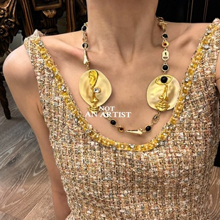 小众独立设计师复刻纯手工制作金属人体艺术五官眼睛鼻子耳朵项链