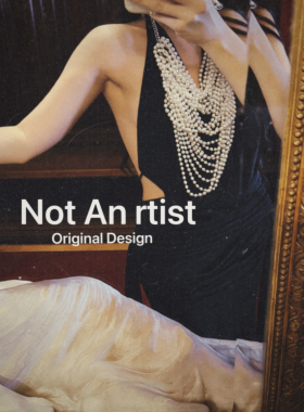 法式复古深V瀑布式多层塑料珍珠层叠项链女小众设计感夸张感颈链