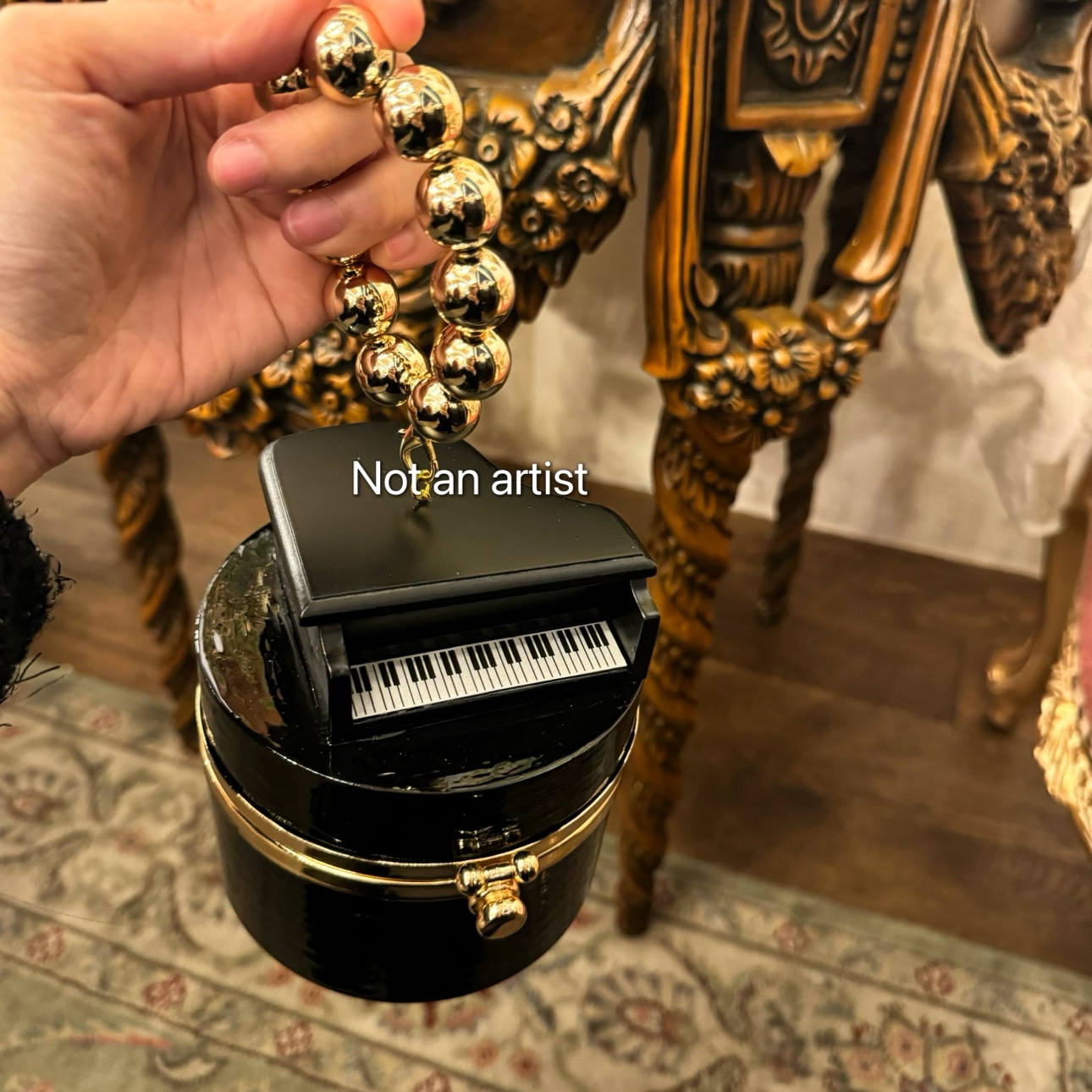 古董老货木质钢琴盒子包老钱风