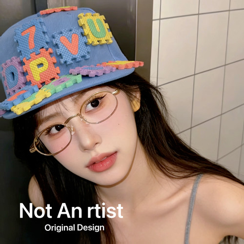 ins小众品牌NOT AN ARTIST 童趣可爱彩色拼图棒球帽恶搞造型帽