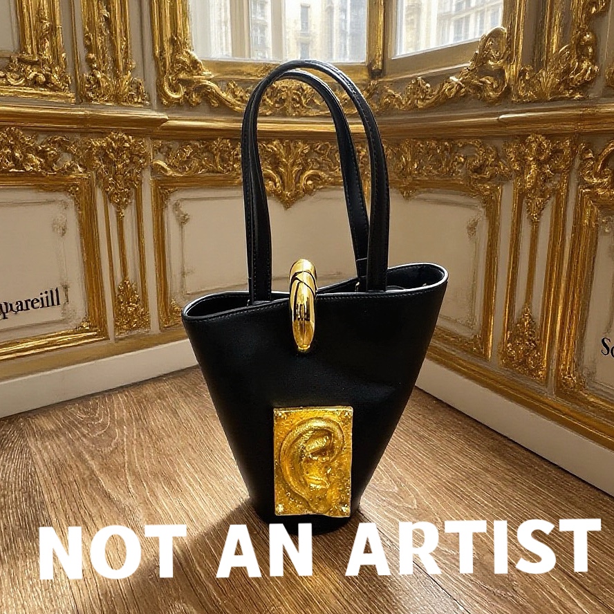 实拍金色人体美学耳朵耳廓立体造型水桶包单肩斜挂手拿多款百搭包