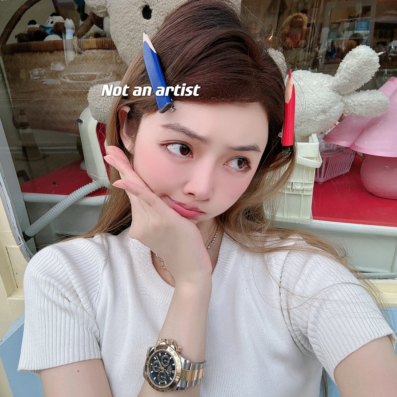 原创艺术画家日常配搭发饰手工画笔彩铅发卡发夹夸张趣味铅笔造型