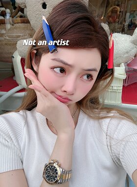 原创艺术画家配搭趣味铅笔发饰
