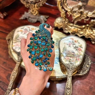 中国美学vintage复刻珠宝原创手工重工水晶百鸟朝凤镶钻戒指指环