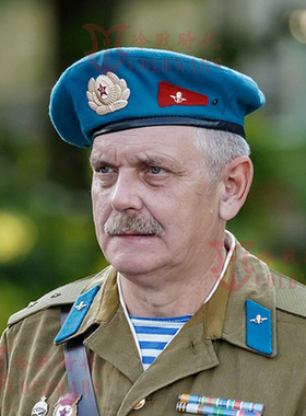 俄罗斯直采苏联空降兵M69/M88蓝色军官贝雷帽阿富汗帽子帽徽苏军