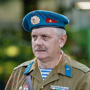 俄罗斯直采苏联空降兵M69/M88蓝色军官贝雷帽阿富汗帽子帽徽苏军