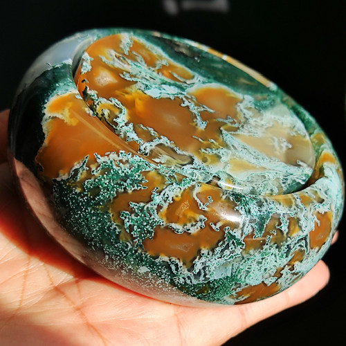 玛瑙印象 纯天然红油水草玛瑙手镯 收藏级别高货 满红油全玉化63