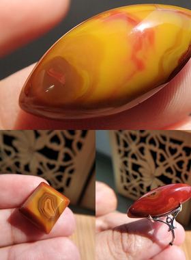 拉丝宣化鸡油黄戒指包邮