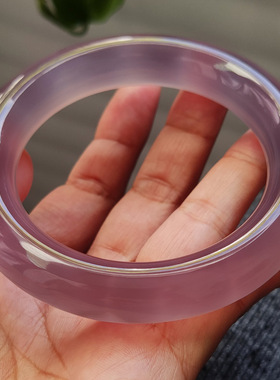 玛瑙印象 纯天然帝王紫玛瑙手镯 古典原条 葡萄紫紫红 水头十足59