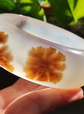 玛瑙雕刻手镯冰清玉洁巴西老料