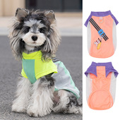 可牵引拼色T小型犬夏装 日韩宠物猫咪狗狗衣服薄款 透气背心春夏款