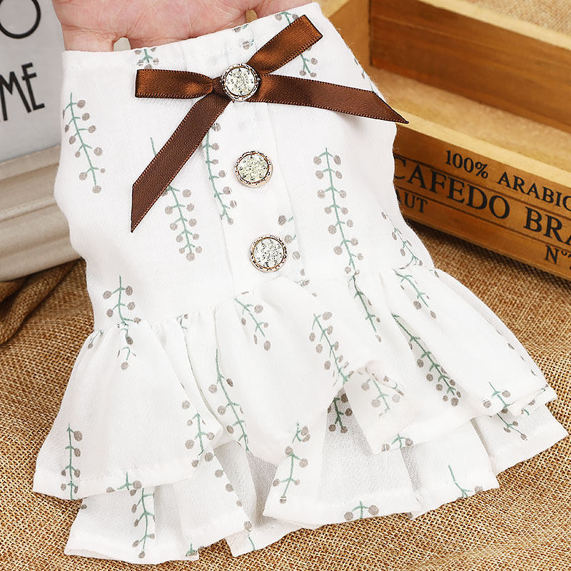 泰迪衣服春夏薄款小型犬女狗狗连衣裙子猫咪通用公主可爱连身衣服