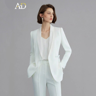 AD高端精致白色西装套装女春季2026新款轻奢高级感职场穿搭一整套