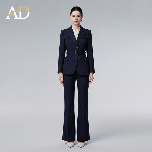AD藏青职业女西装套装通勤正装