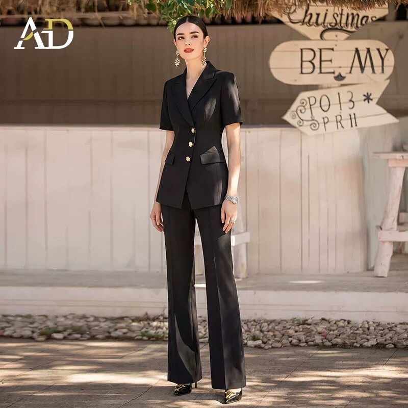 AD轻奢高级感职业套装工作服女夏2026新款正式场合上档次西装套裤