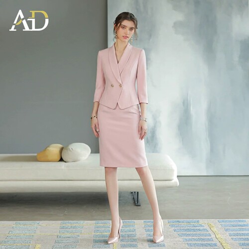 AD夏季通勤显瘦职业西装套裙女