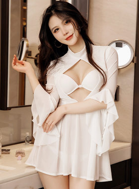 情趣内衣性感开胸激情泳衣辣妹吊带制服连体衣长袖罩衫秘书晚礼服