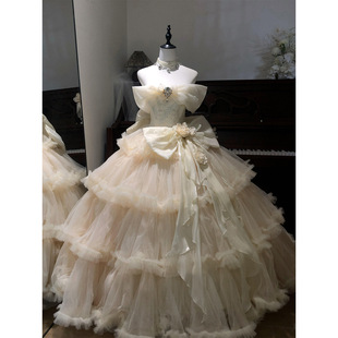 白色誓约Lolita裙子晚礼服女2025新款学生日成人礼公主裙花嫁艺考