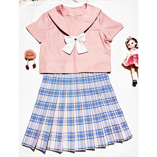 夏季学院风粉色水手服JK校服套装