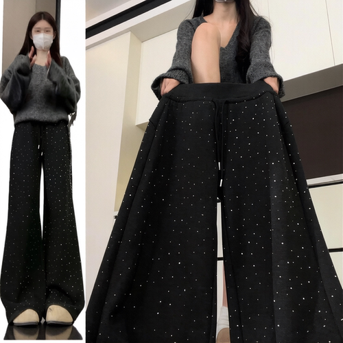 显瘦百搭春夏高腰阔腿裤女直筒裤