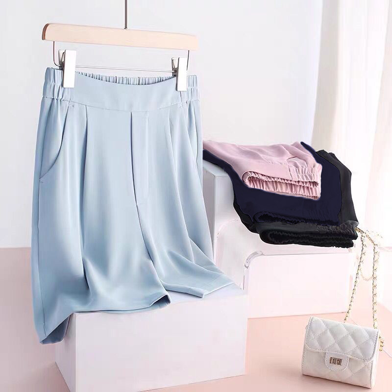 冰丝五分裤女夏季新款胖mm超大码显瘦阔腿短裤宽松休闲中裤200斤,女装/女士精品,休闲裤,淘宝优惠券,粉丝福利购,淘宝优惠卷