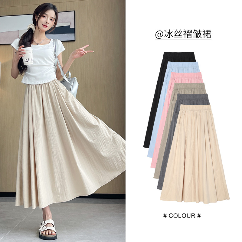 半身裙女2024新款夏季薄款高腰a字显瘦伞裙百褶长裙小个子山本裙,女装/女士精品,半身裙,淘宝优惠券,粉丝福利购,淘宝优惠卷