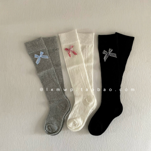 25夏季 中筒袜女童大蝴蝶结公主宝宝袜 西班牙儿童袜子网眼移圈薄款