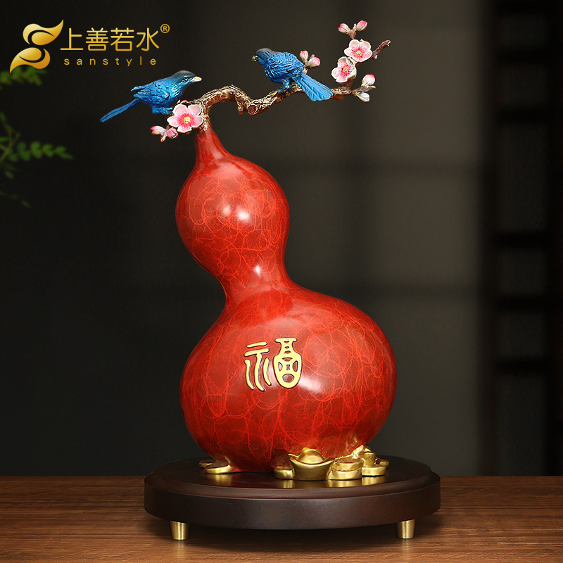 上善若水铜摆件家居饰品客厅玄关