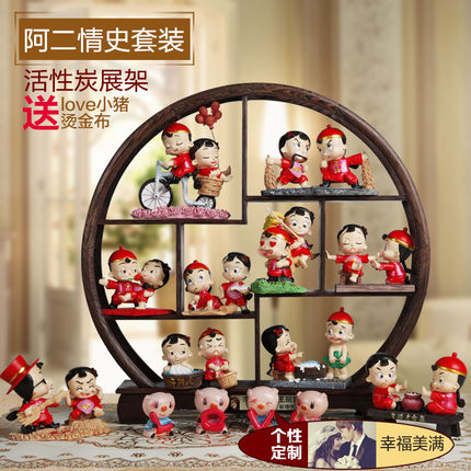 上善若水创意结婚礼物摆件 实用高档博古架婚庆摆设家居饰品0049