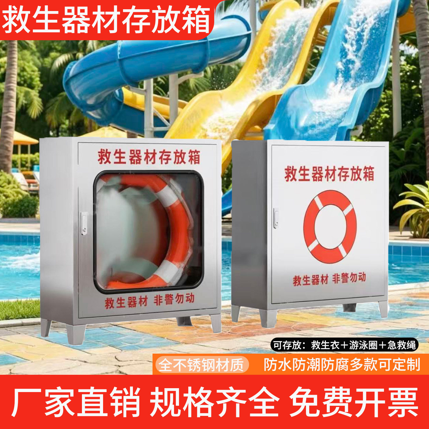 不锈钢救生器材箱存放柜