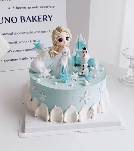 烘焙女孩生日蛋糕装饰插件网红冰雪女王艾莎公主摆件城堡雪花插牌
