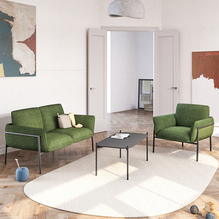 森川家具办公沙发接待商务休闲简约现代会客区布艺洽谈双人位组合