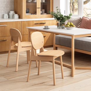 森川家具实木餐椅北欧现代靠背椅餐厅家用简约榉木休闲椅书桌椅子