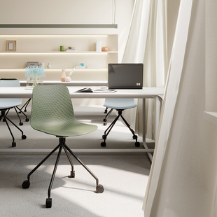 森川家具万向轮旋转电脑椅塑料靠背椅书房学习椅会议椅职员办公椅