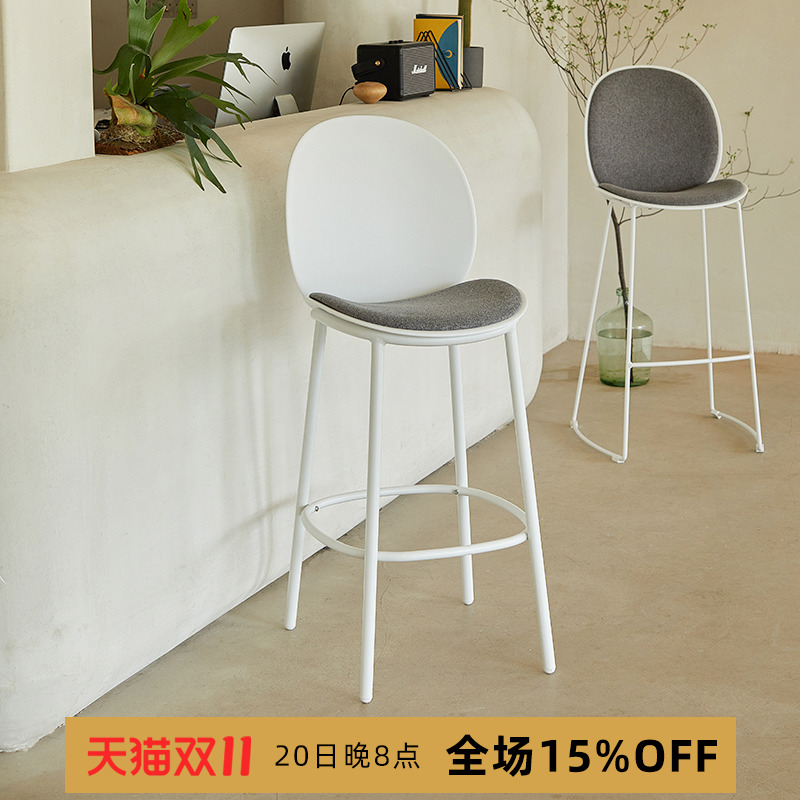 森川家具吧台椅现代简约高脚凳家用吧椅北欧酒吧椅靠背创意高脚椅
