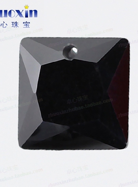 锆石diy黑色打孔吊坠裸石