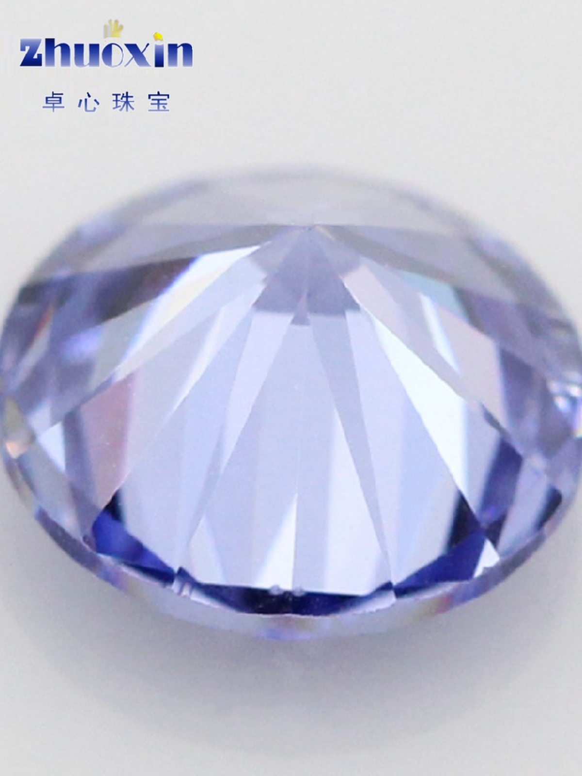 円形浅タンサンブルージルコン尖底裸石浅タンサンランド宝石リング3.0 ~ 15 mm-1