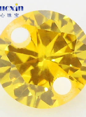 金黄色裸石打孔首饰品耳夹戒面