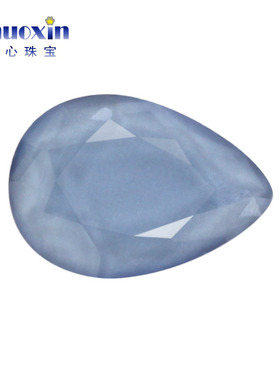 平底刻面梨形坦桑色玻璃裸石 水滴形裸钻人造宝石工艺品粘贴配石