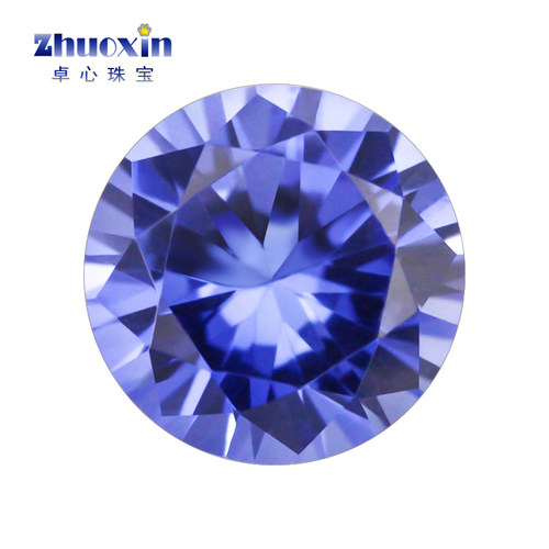 圆形33#合成蓝刚玉裸石