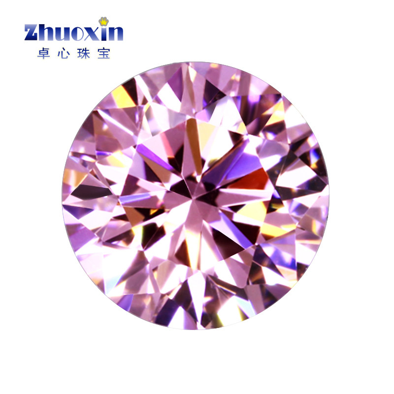 圆形八心八箭粉红色锆石首饰配件