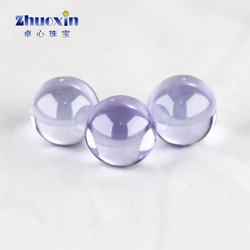 变蓝锆圆珠裸石锆石人造宝石