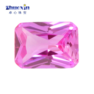 长方形倒角3 合成红宝石车花小八角Ruby玫红戒面配石 红刚玉裸石