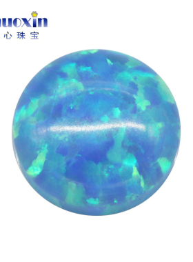 平底素面圆形蛋面人造欧泊石OPAL 蓝色系欧珀澳宝戒面裸石#T-1