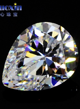 9A级高级仿钻梨形白色锆石裸石 水滴形CZ戒指戒面珠宝首饰DIY镶嵌