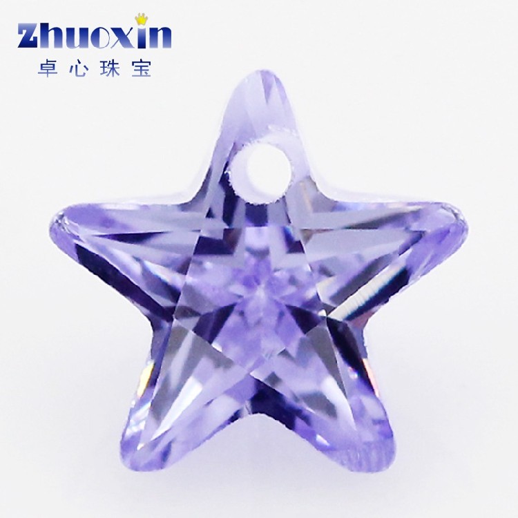 五角星变蓝色单孔裸石高仿钻耳夹