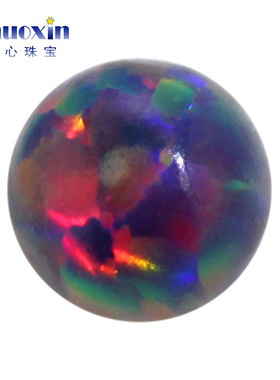 圆形人造欧泊石OPAL红色系 平底蛋面素面欧珀澳宝戒面裸石 OP33