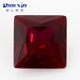 正方直角8 红刚玉鸽血红裸石 公主方Ruby人造合成培育红宝石戒面