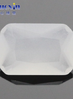 长方形白玉裸石玻璃首饰品戒面