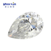 梨形莫桑石裸钻石水滴形戒面 美国进口合成碳硅石裸石d色正品 超白